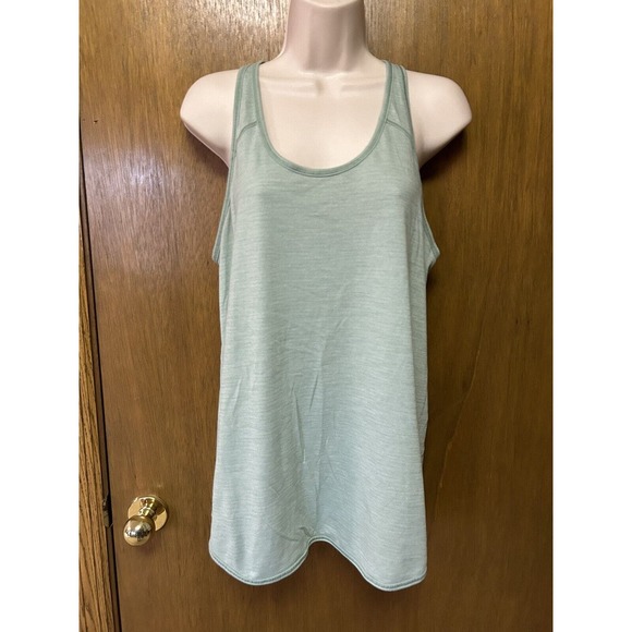 LULULEMON size 4/6? Green tank racerback top Cross-back Loose Fit E23 - Picture 2 of 6